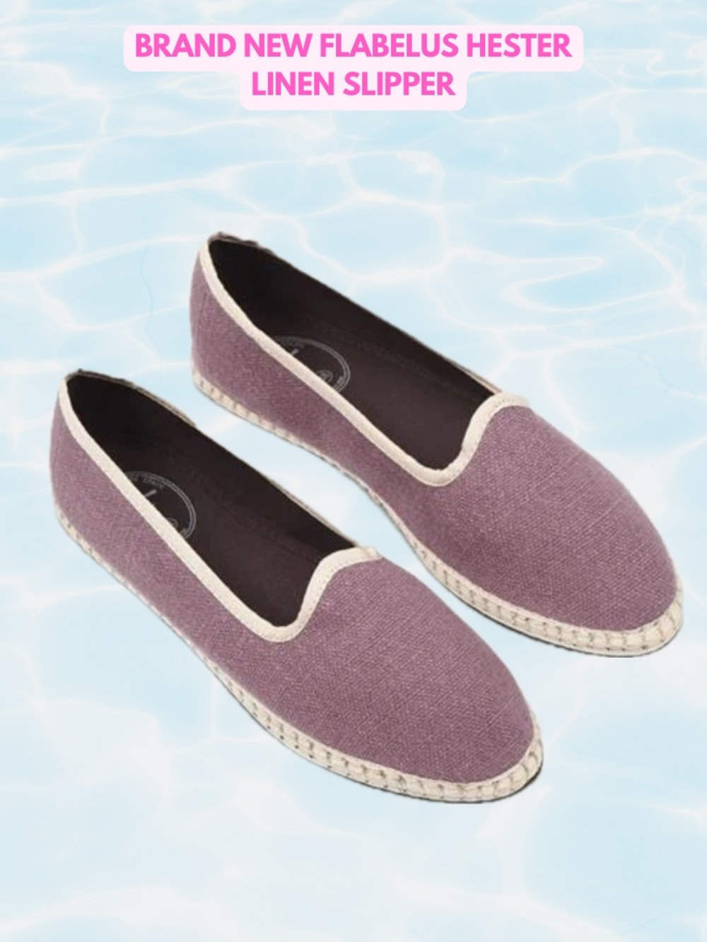 NIB Flabelus Hester Linen Slipper